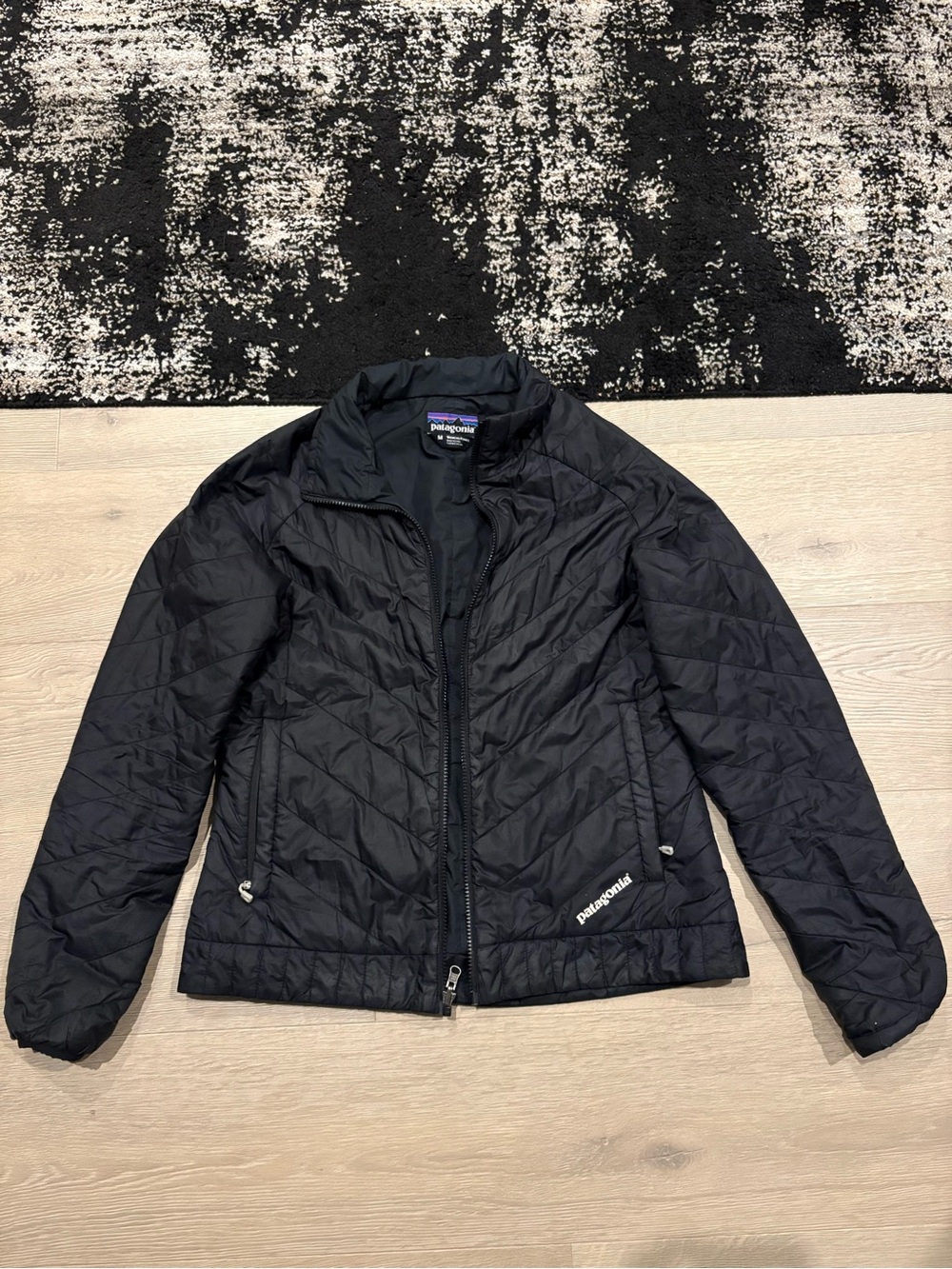 Patagonia Insulated Quilted Puffer Jacket Womens Size M Solid Black